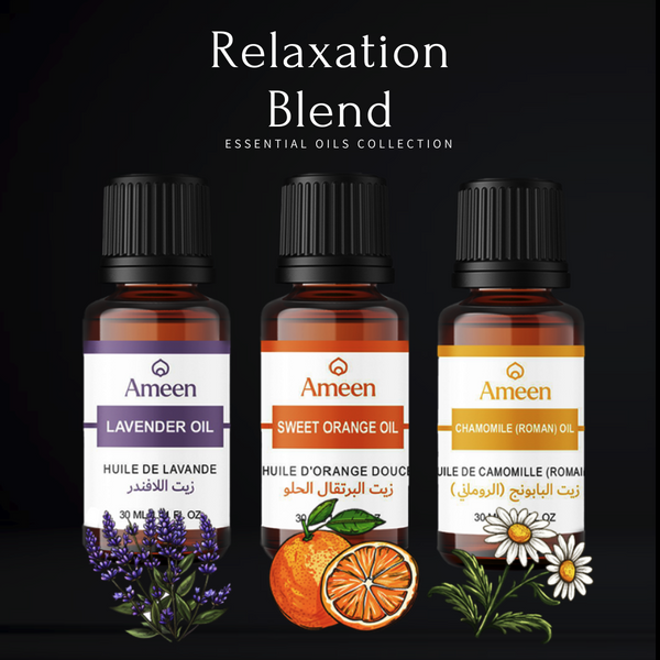 Relaxation Blend, Lavender Oil, Sweet ORange Oil, Chamomile (Roman) Oil, Bundle Essential Oil  Relaxation Blend, Lavender Oil, Sweet ORange Oil, Chamomile (Roman) Oil, Bundle Essential Oil