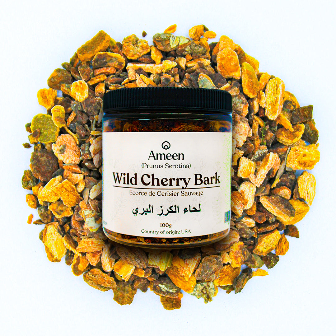 Botanical Name: Prunus serotina

Common Names:

English: Wild Cherry Bark, Black Cherry Bark, Rum Cherry Bark, Chokecherry Bark
French: Cerisier Noir, Écorce de Merisier
Spanish: Corteza de Cerezo Silvestre
Other: Virginian Prune Bark, Sweet Cherry Bark, Wood Cherry, Gean