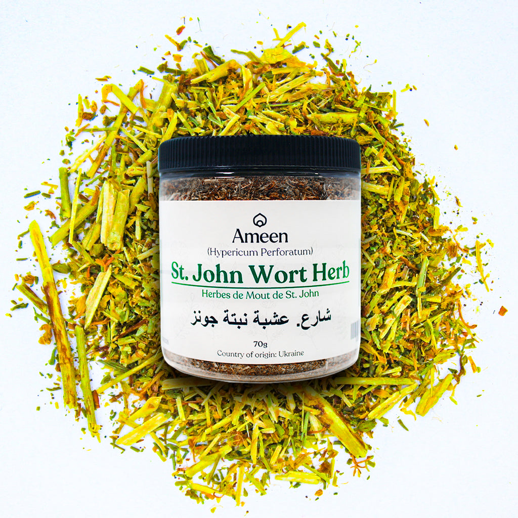 Botanical Name: Hypericum perforatum
Common Names:

English: St. John’s Wort, Perforate St. John’s Wort, Common St. John’s Wort, Tipton Weed
French: Millepertuis Perforé
Spanish: Hierba de San Juan
German: Johanniskraut
Dutch: Sint-janskruid
Other: Klamath Weed, Rosin Rose, Amber, Goatweed, Hardhay, Touch-and-Heal, St. John’s Plant