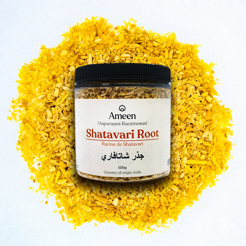 Botanical Name: Asparagus racemosus
Common Names:

English: Wild Asparagus, Indian Asparagus, Climbing Asparagus
Sanskrit: Shatavari, Satavar, Shatamuli ("One Hundred Roots")
Hindi: Shatavari, Safed Musli
Tamil: Thaneervittan Kilangu
Malayalam: Shathavari
Telugu: Pilli Gaddalu
Kannada: Aheruballi
Bengali: Shatamuli
Urdu: Asparagus ki Jad
Persian: Asparag
Other Names: Buttermilk Root, Hundred Roots, Nokkirakizhangu