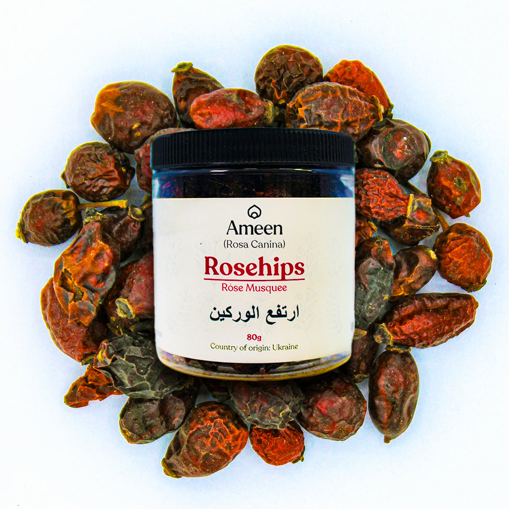 Botanical Name: Rosa canina
Common Names: Persian Rose, Dog Rose, Hip Fruit, Rosa, Gulab
Global Names:
French: Fruit de l'Églantier
Persian: گل سرخ (Gulab)
Spanish: Escaramujo
Arabic: ثمر الورد (Thamar al-ward)