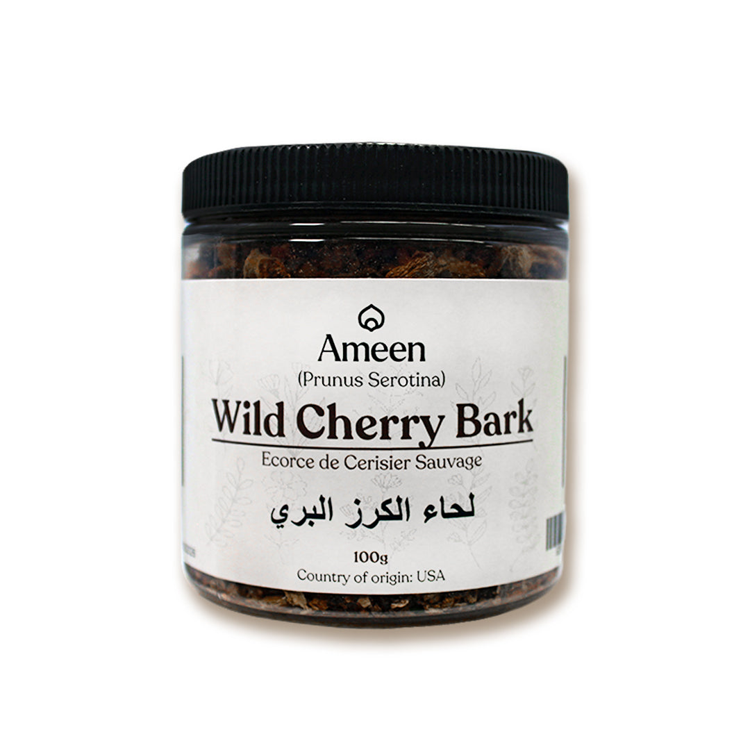 Botanical Name: Prunus serotina

Common Names:

English: Wild Cherry Bark, Black Cherry Bark, Rum Cherry Bark, Chokecherry Bark
French: Cerisier Noir, Écorce de Merisier
Spanish: Corteza de Cerezo Silvestre
Other: Virginian Prune Bark, Sweet Cherry Bark, Wood Cherry, Gean