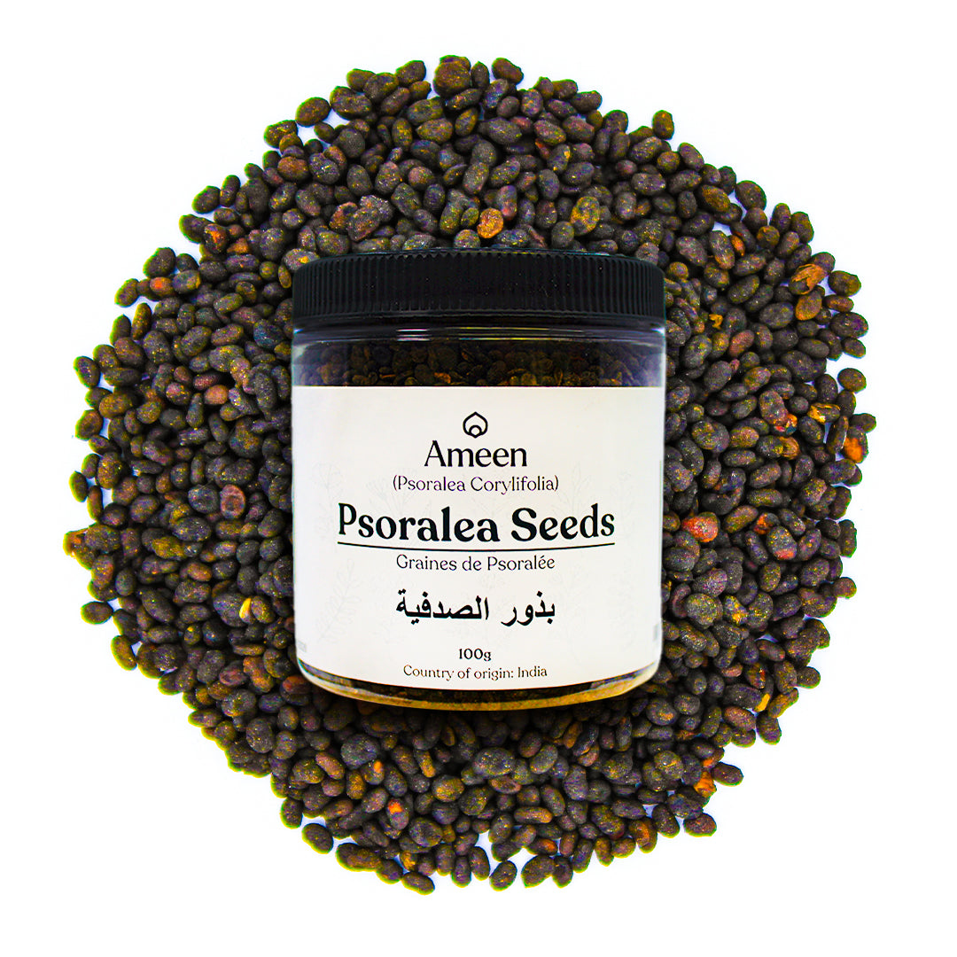 Psoralea Seeds, Botanical Name: Psoralea corylifolia
Common Names: Bakuchi, Babchi, Purple Fleabane, Ravoli, Ku-tzu, Cot-chu, Habchu, Somavalli, Kushtanashini, Pakkal Kottai, Bu Gu Zhi, Bakuchiol Seeds.