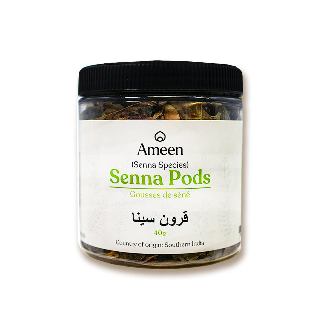 Botanical Name: Cassia angustifolia
Common Names:

English: Senna Pods, Cassia Pods
Hindi: सोनामुखी फलियां (Sonamukhi Phaliyaan)
Arabic: قرون السنا (Quroon al-Sana)
Japanese: センナポッド (Senna Poddo)
Other: Cassia angustifolia Fruits