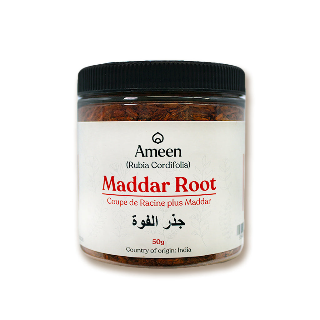 Botanical Name: Rubia tinctorum and Rubia cordifolia
Common Names:
Dye Names: Dyer's Madder, Indian Madder, Bengal Madder, Turkey Red, Alizarin
Traditional Names: Manjistha, Munjeet, Ratanjot
Regional Names: Rubia, Rouge des Teinturiers, Garance, Krapp, Garance des Teinturiers, Granza, Fäberröte, Rubiae Tinctorum Radix