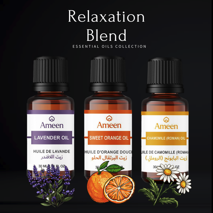 Relaxation Blend, Lavender Oil, Sweet ORange Oil, Chamomile (Roman) Oil, Bundle Essential Oil 