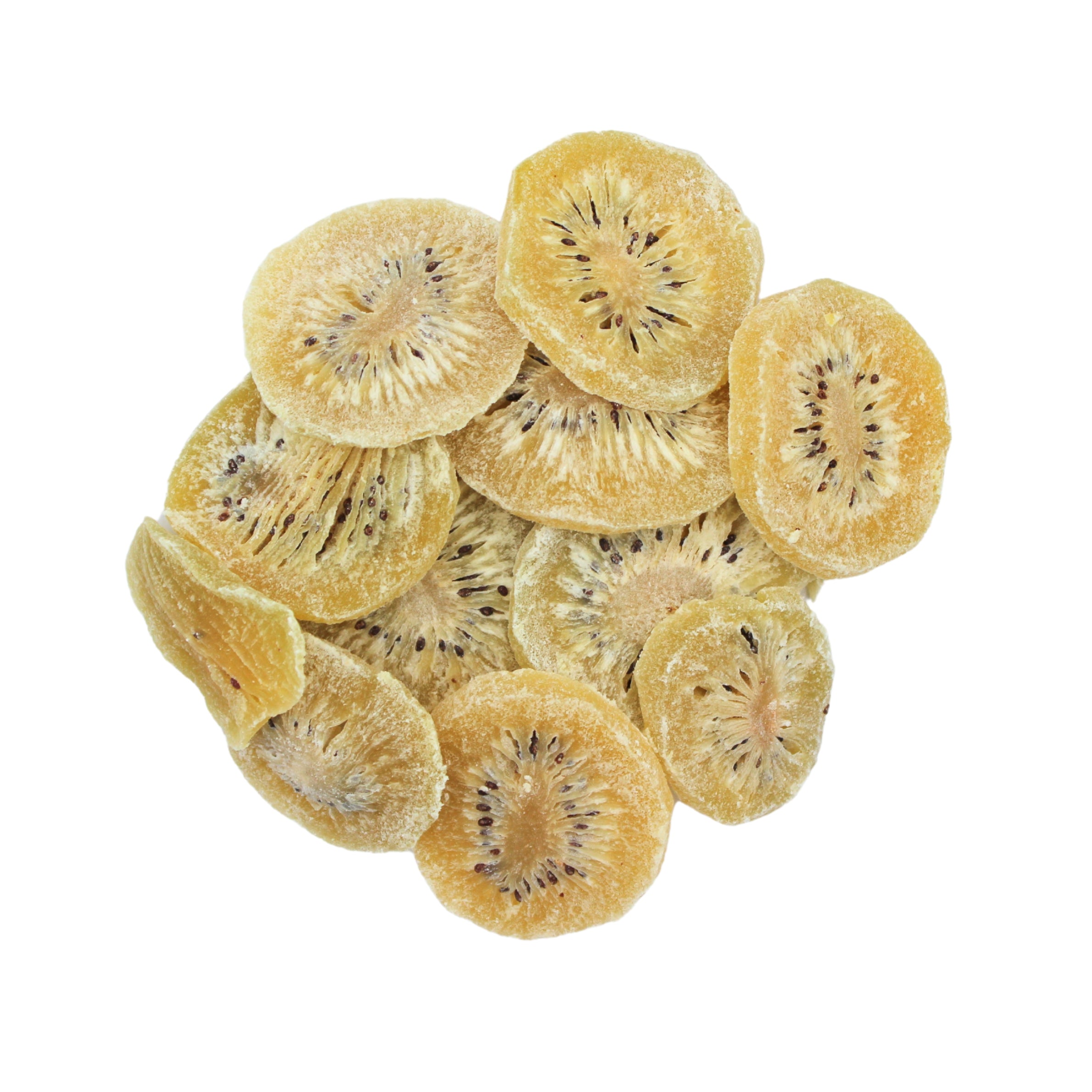 Botanical Name: Actinidia deliciosa
Common Names: Kiwi Slices, Crystallised Kiwi, Candied Kiwi, Sweetened Dried Kiwi
Global Names:
Arabic: كيوي مجفف محلى
Hindi: शक्कर में लिपटी हुई सूखी कीवी
Chinese: 蜜饯奇异果片
Spanish: Rodajas de Kiwi Cristalizado
French: Kiwi Cristallisé
German: Kandierte Kiwi-Scheiben
Turkish: Şekerlenmiş Kivi Dilimleri
Farsi: کیوی خشک شیرین شده