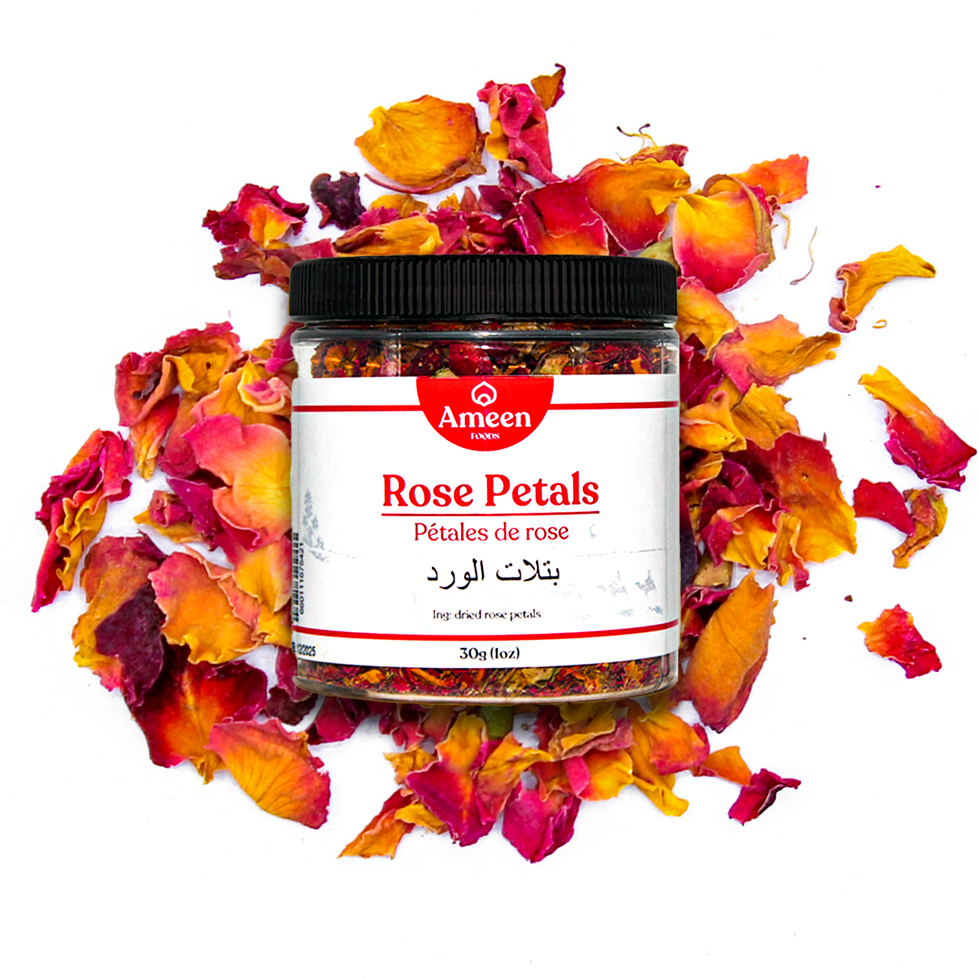 Botanical Name: Rosa
Common Names: Dried Rose Petals, Rosenblätter, Pétales de Rose, Pétalos de Rosa
Global Names:
Arabic: بتلات الورد
French: Pétales de Rose
Japanese: ローズペタル