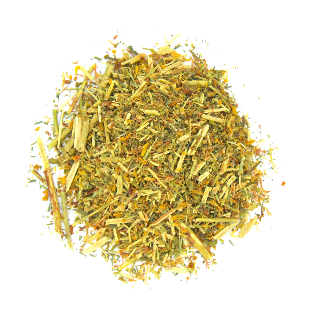 Botanical Name: Hypericum perforatum
Common Names:

English: St. John’s Wort, Perforate St. John’s Wort, Common St. John’s Wort, Tipton Weed
French: Millepertuis Perforé
Spanish: Hierba de San Juan
German: Johanniskraut
Dutch: Sint-janskruid
Other: Klamath Weed, Rosin Rose, Amber, Goatweed, Hardhay, Touch-and-Heal, St. John’s Plant