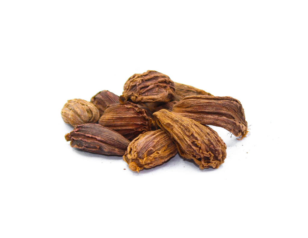 Black Cardamom Whole, Badi Elaichi, Kali Elaichi, Amomum Subulatum, الهيل الأسود , बड़ी इलाइची , Greater Cardamom, Nepal Cardamom, Brown Cardamom, Large Cardamom, Indian Cardamom, Hill Cardamom, Winged Cardamom, Bengal Cardamom