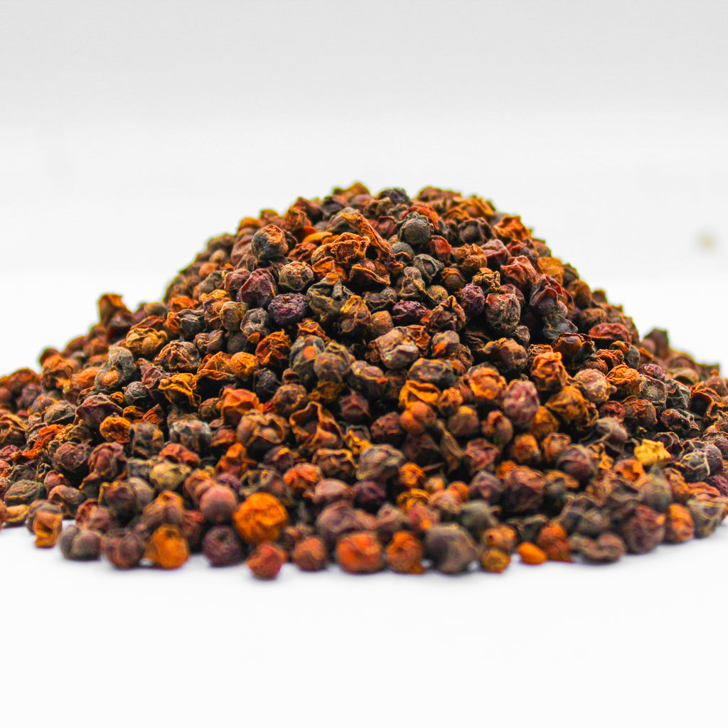 Botanical Name: Schisandra chinensis
Common Names:

English: Five Flavor Berry, Magnolia Vine
Chinese: 五味子 (Wǔ Wèi Zǐ)
Korean: 오미자 (Omija)
French: Baie de Schisandra
Other: Sourberry, Lemon Plant