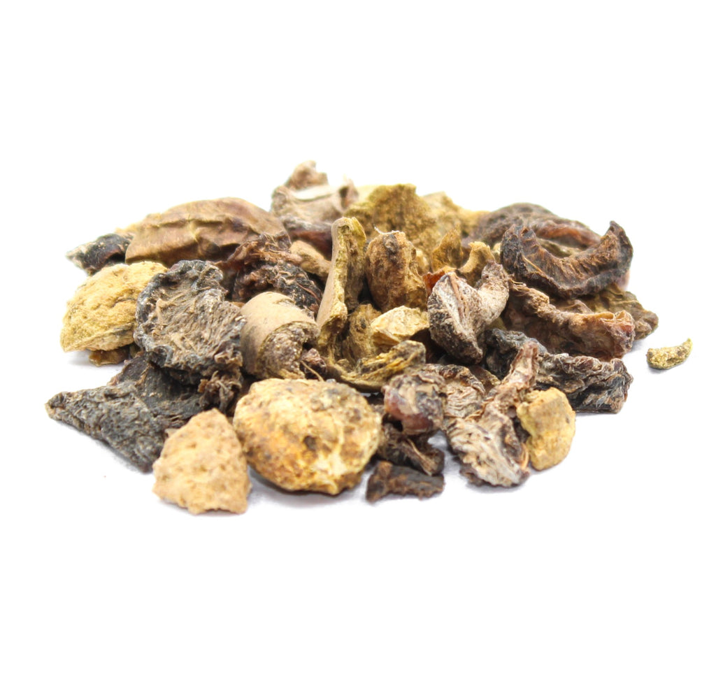 Ingredients:

Amla (Emblica officinalis)
Haritaki (Terminalia chebula)
Bibhitaki (Terminalia bellirica)

Common Names:

English: Triphala Whole, Three-Fruit Blend
Sanskrit: Triphala Churna, Tridoshic Rasayana
Other: Triphala Rasayanam, Triphala Guggulu, Triphala Kashaya, Triphala Avaleha, Triphala Lehya